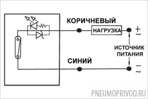 Как подключить герконовый датчик положения поршня пневмоцилиндра Схема подключения герконовых датчиков