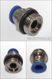 прямой шестигранный под ключ фитинг резьба-трубка