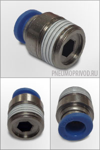 прямой шестигранный под ключ фитинг резьба-трубка