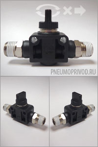 Фитинг с краном с резьбой под фитинг с внутренней резьбой