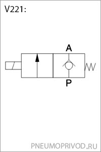 Пневмосхема - пневмораспределителя серии 2/2